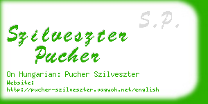szilveszter pucher business card